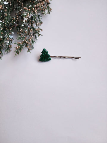 Glitter Tree Hair Pin
