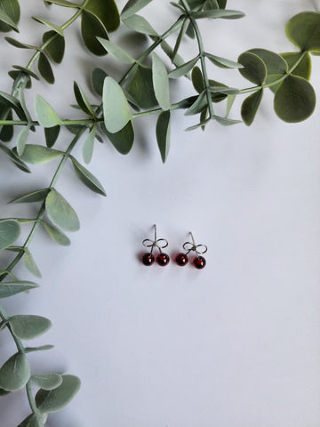 Silver Cherry Bow